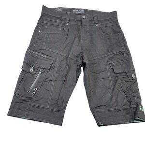 Projek Raw Cargo Shorts Mens 34 Black Stretch Utility Pockets Casual Outdoor